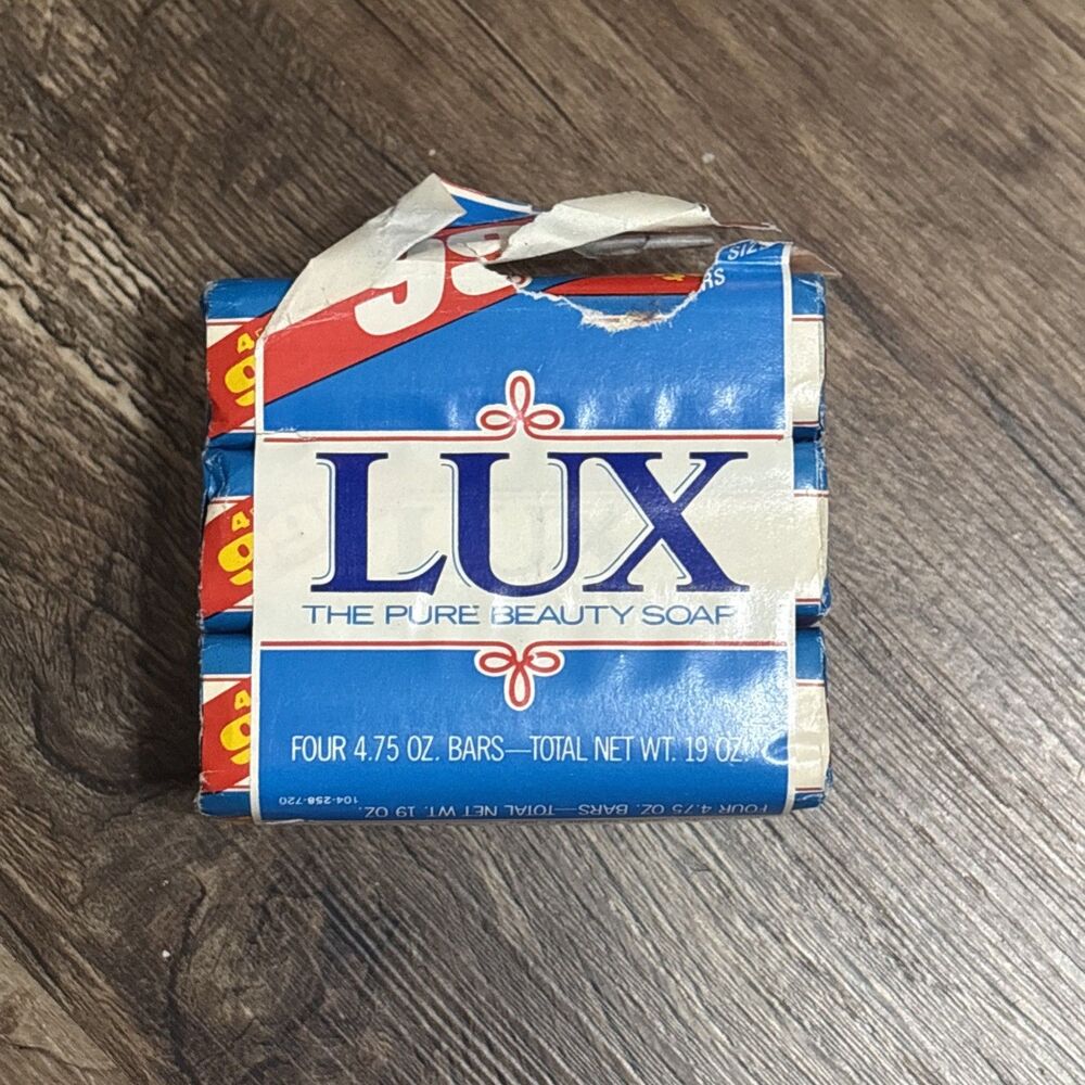 Vintage NOS Set 3 Lux The Pure Beauty Soap White 4.75oz Bars Lever Company USA